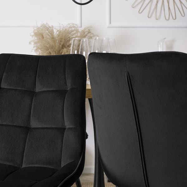 RIO Polstret Spisestol Sort Velour Moderne Loft