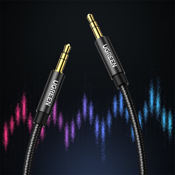 Lydkabel 2x mini-jack 3,5 mm 2m sort