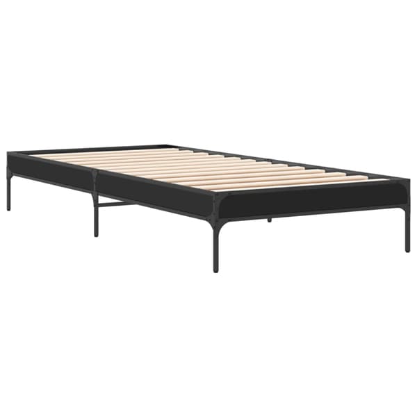 vidaXL sengestel sort 100x200 cm træ og metal