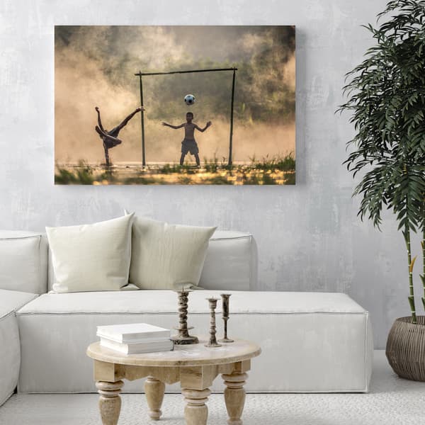 Lærredstryk Ungdomsfodbold 80x50 cm