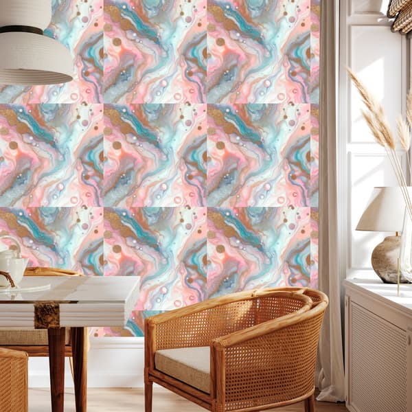 Mustetapetti Vaaleanharmaa, harmaa ja koralli 50x1000 cm