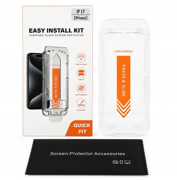 Privacy-glas med applikator til iPhone 17