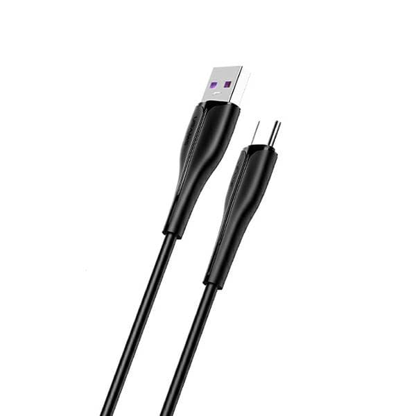 USAMS U38 USB-A til USB-C 5A hurtigopladerkabel til OPPO/HUAWEI 1m sort