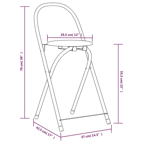 vidaXL 5-delt foldbart spisebordssæt MDF sort