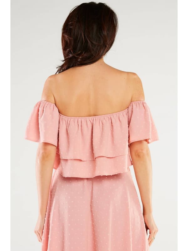 Sommer, luftig bluse, pudderrosa L/XL