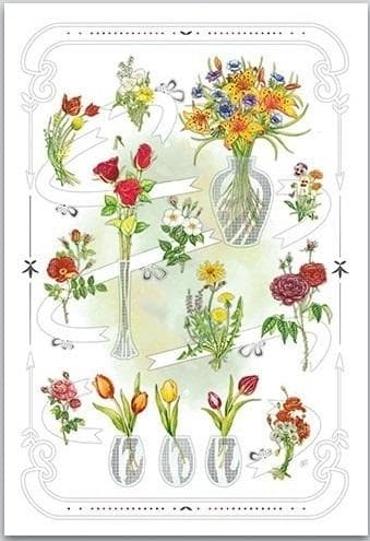 Kort 12x18cm + kuvert Blomster