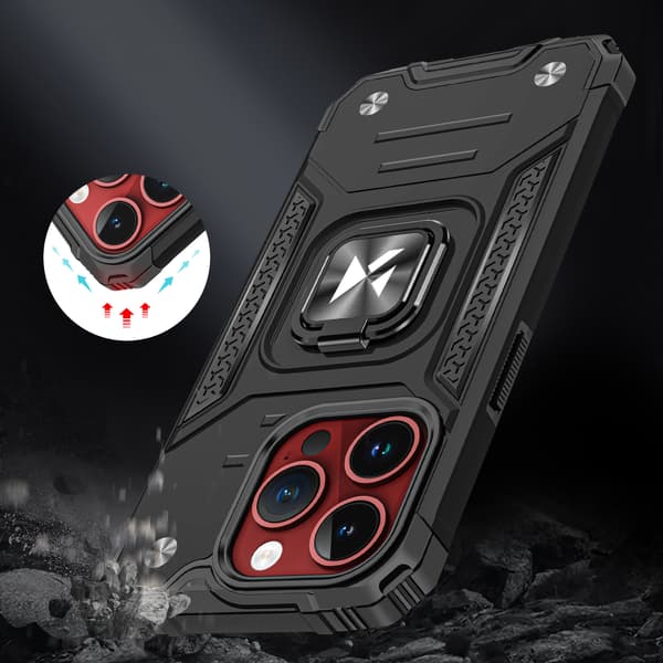 Ring Armor Rose Gold iPhone 15 Pro Max Fingerring Cover