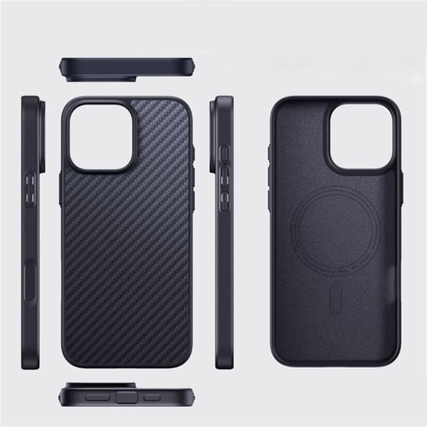 iPhone 16 Pro cover, aramidfibercover, sort