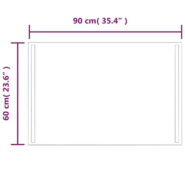 vidaXL Badrumsspegel med LED, 90x60 cm