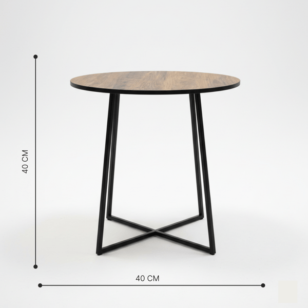 Loft Svart Runt Sidobord