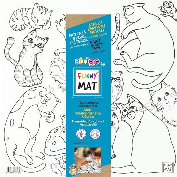 Vit matta Katter Rolig Matta STRIGO