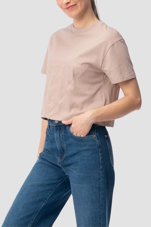 Guess Pink Bomuld Dame T-shirt Adele Crop M