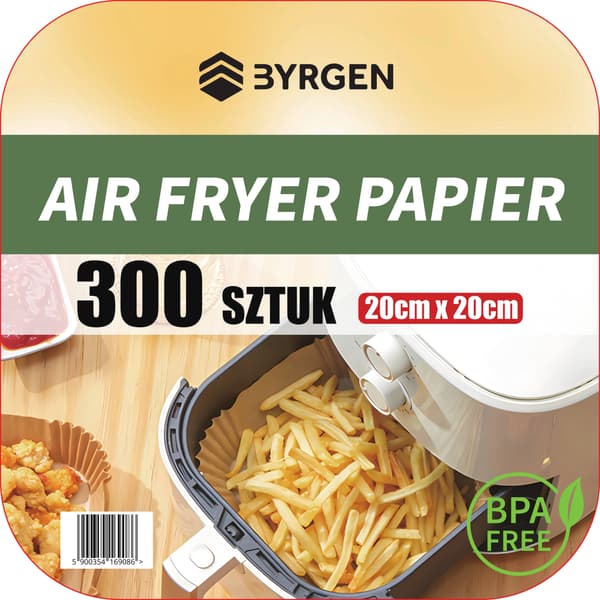 300x Pappersfack för airfryer, 20x20 cm