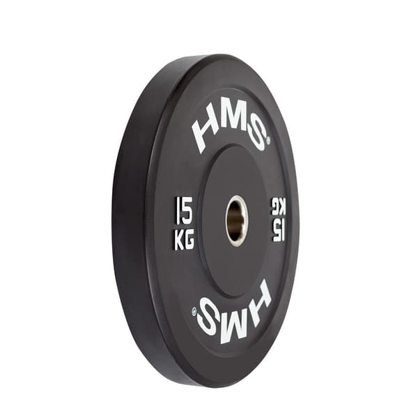 Olympisk støddæmperplade 15 kg sort BBR15 HMS
