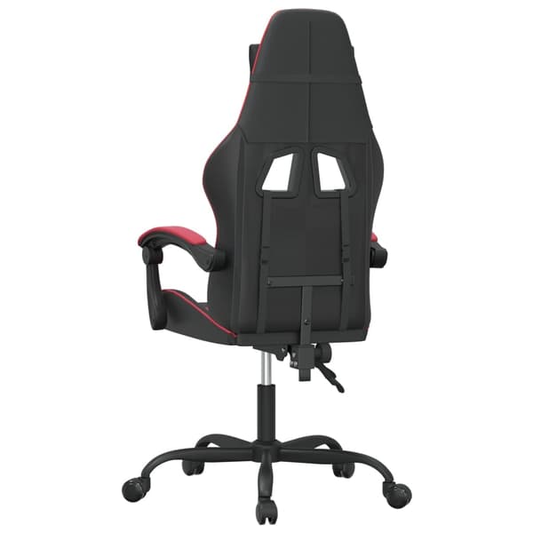 vidaXL drejelig gamingstol, sort og bordeaux, kunstlæder