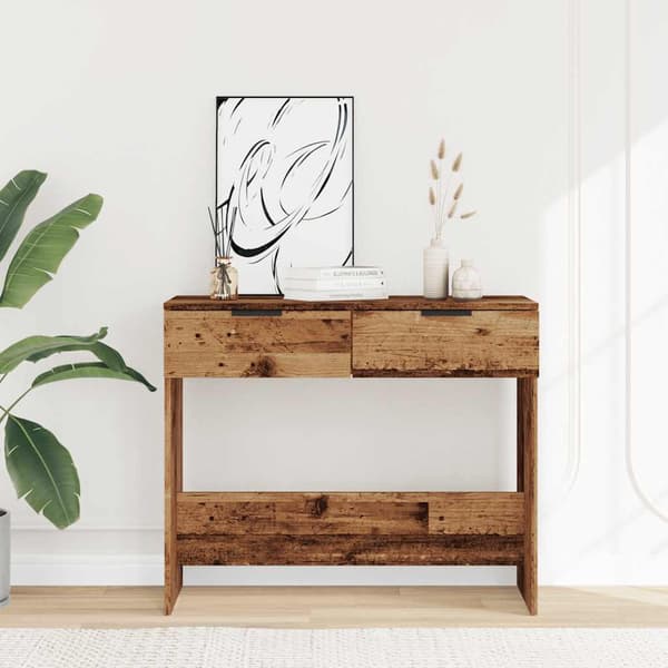 vidaXL Konsolbord, Antikträ, 90x36x75 cm