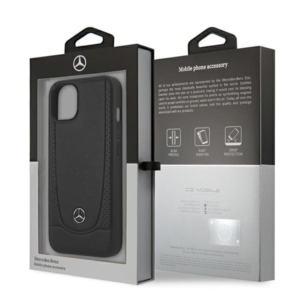 Mercedes Urban Line Læderetui til iPhone 14 Plus, Sort