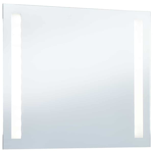 vidaXL Väggmonterad badrumsspegel med LED, 80 x 60 cm