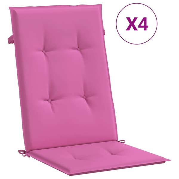 vidaXL Trädgårdsdynor, set om 4, rosa, tyg