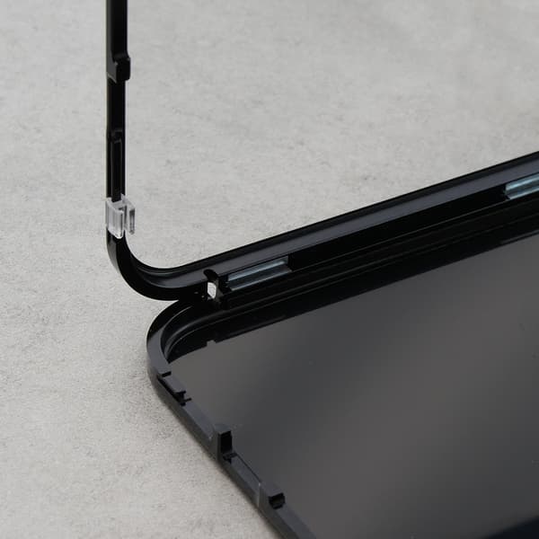 iPhone 13 Pro Max-skal, dubbelt glas, Magsafe, svart