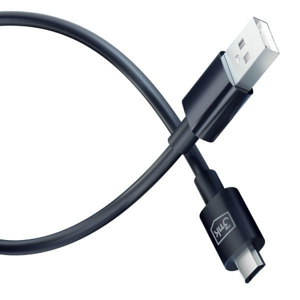 3MK Hyper USB-A till Micro USB-kabel, 1,2 m, 5 V, 2,4 A, svart