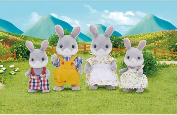 Epoch Sylvanian Families Grå Kaninfamilj 4-pack