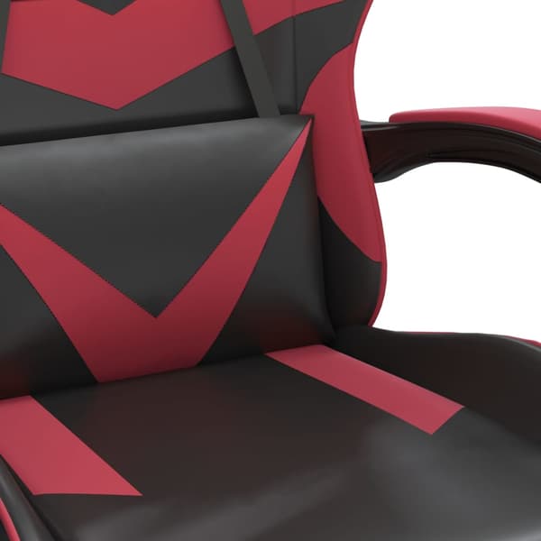 vidaXL gamingstol, sort og bordeaux, kunstlæder