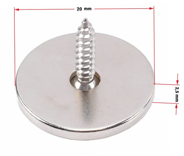 STÅLBRICKA FÖR ANSLUTNING MED MAGNETER 20x2,5mm HUNTER