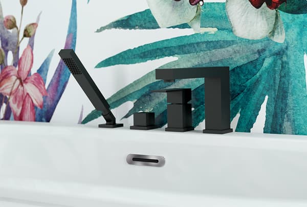 Moderne varium sort 4-huls badekarhane Besco