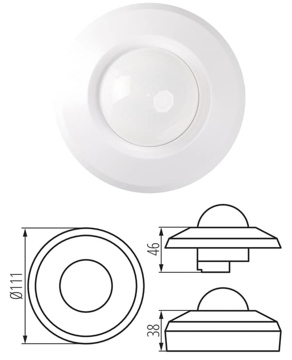Kanlux Rörelsesensor 3x PIR LED 2000W Infälld Ytmonterad Vit