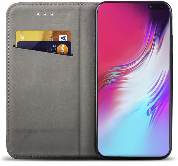 Etui med FLIP til SAMSUNG GALAXY S10E SMART BOOK MAGNETETUIL SORT + GLAS