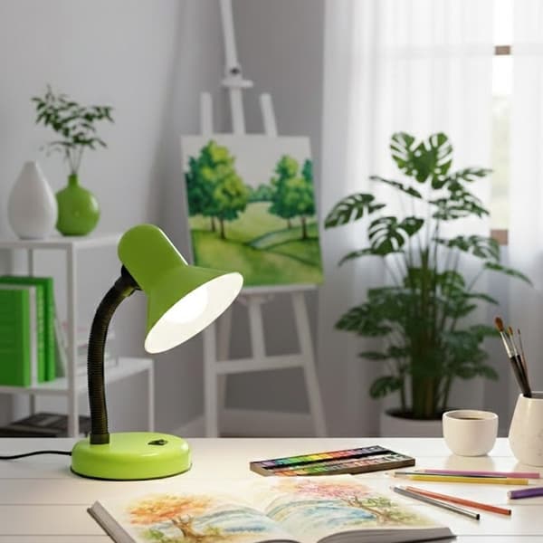 Mentor Grøn Skrivebordslampe 1xE27