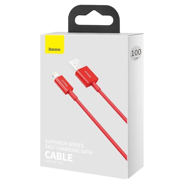 Superior-kaapeli iPhonelle USB - Lightning 2.4A 1m Punainen