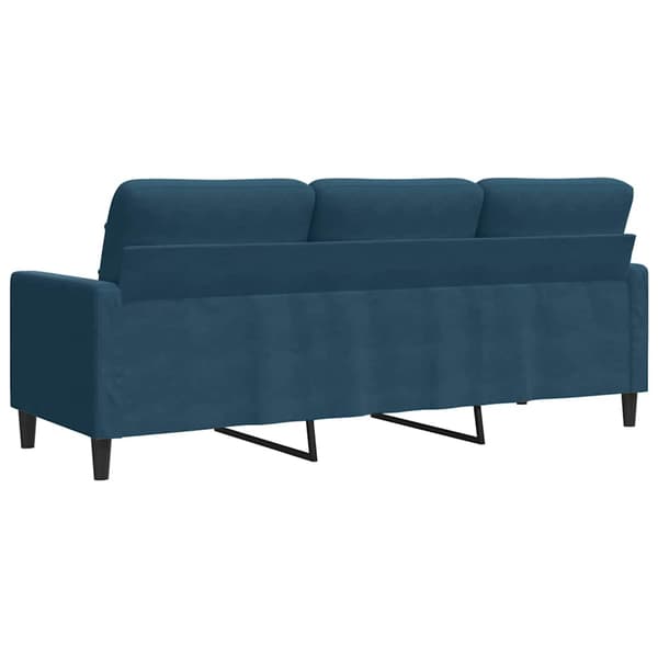 vidaXL 3-sitssoffa blå 180 cm klädd i sammet