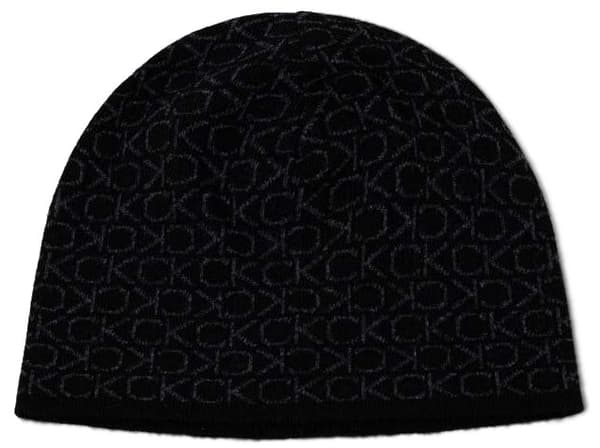 CALVIN KLEIN Herr Vintermössa + Halsduk Set Svart Ullblandning