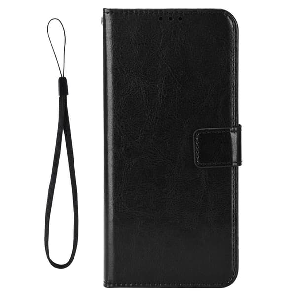 Crazy Horse Pung Flip-etui til OnePlus 13R, Sort