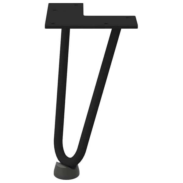 vidaXL hårnålebordben, 4 stk., sort, 20 cm, massivt stål