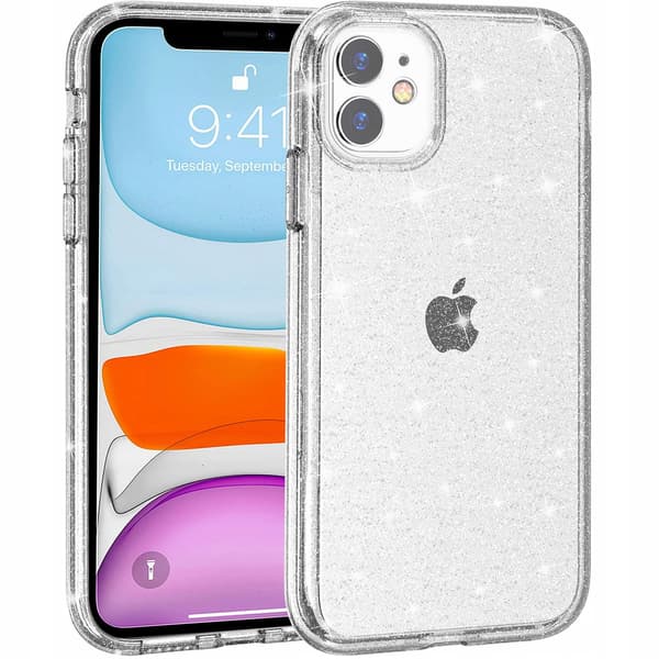 Etui til IPHONE 11 GLITTER SHINE BAGCOVER + GLAS