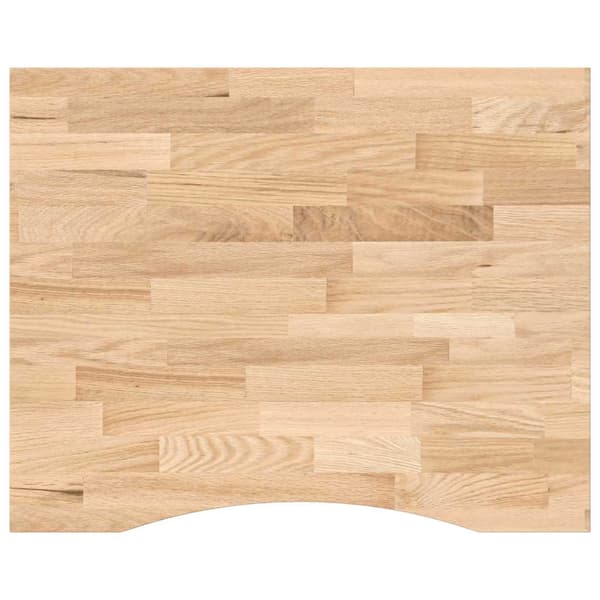 vidaXL skrivebordsplade, ubehandlet, 100x80x2,5 cm, massivt egetræ