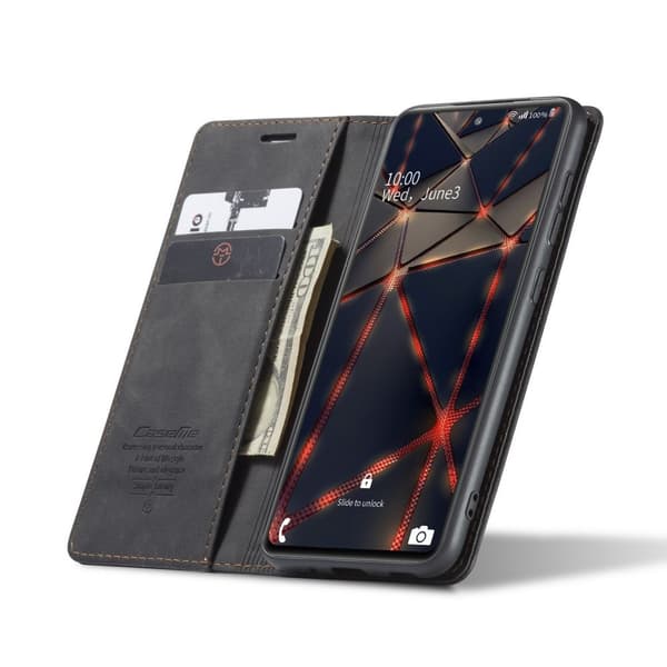 CASEME Etui til Samsung Galaxy S20 FE, Læderpung, Sort
