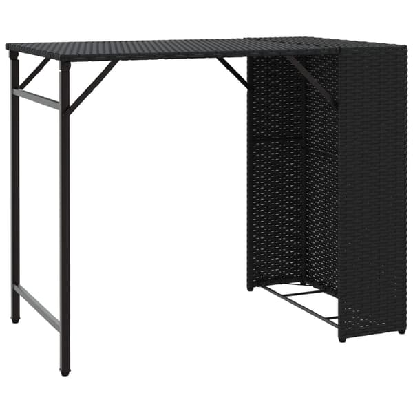 vidaXL 5-delt foldbart havemøbelsæt, sort, polyrattan