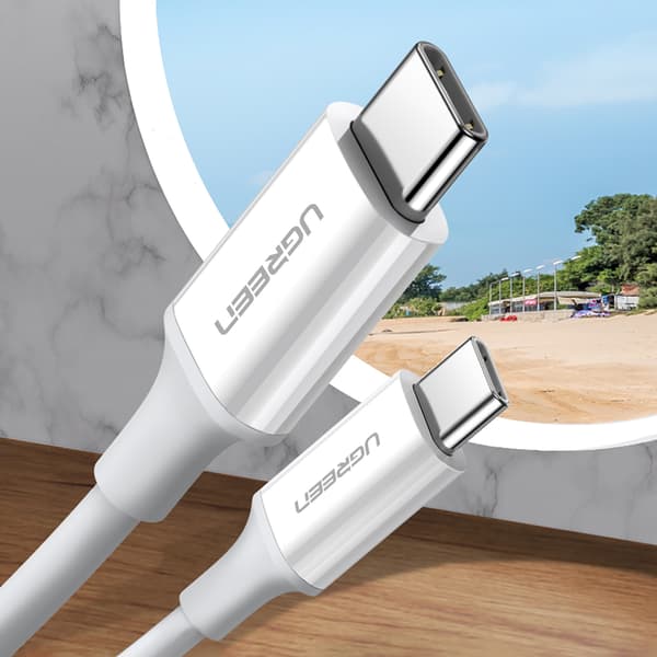 USB-C - USB-C PD QC AFC-kabel 1,5 m - vit