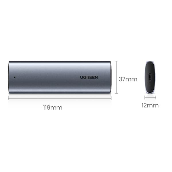 M.2 NVMe 10Gbps drevbåskabinet + USB-C - USB-A / USB-C - USB-C kabel - sort