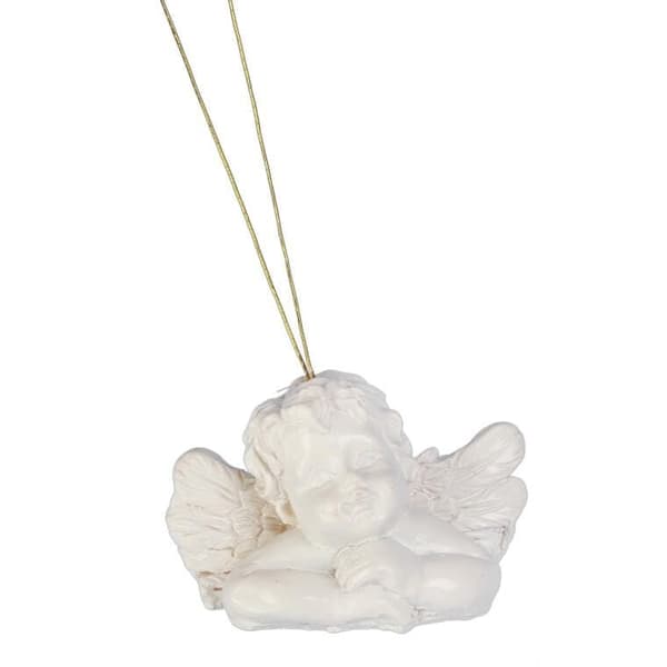Julenglevibringer hvide 8 styk polyresin 3,5x5 cm julepynt