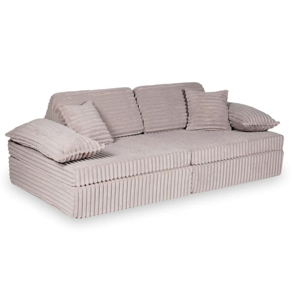 Montessori Premium Waffle Play Sofa Lyserød