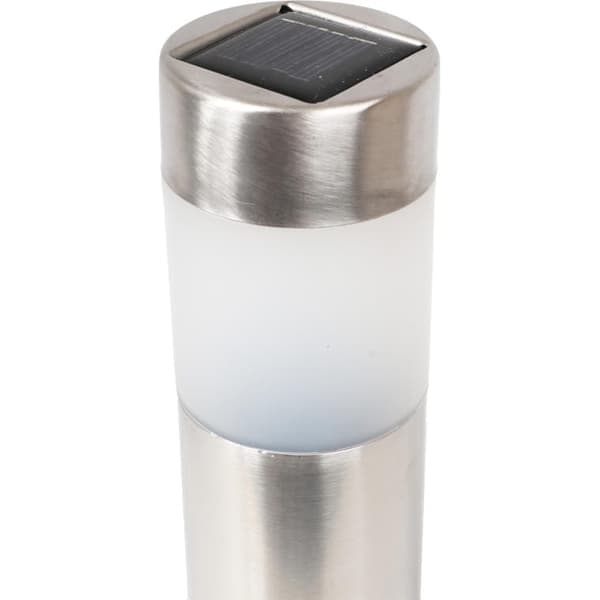 Sæt med 4 solcellelamper i stål med automatisk afbryder og LED