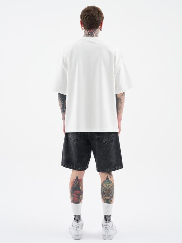MyStars Svarta Basic Herr Mörkgrå Slitna Jeansshorts 29