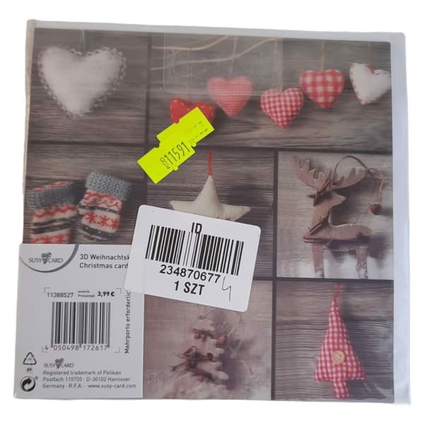 3D Julkortskuvert 15x15 Jul