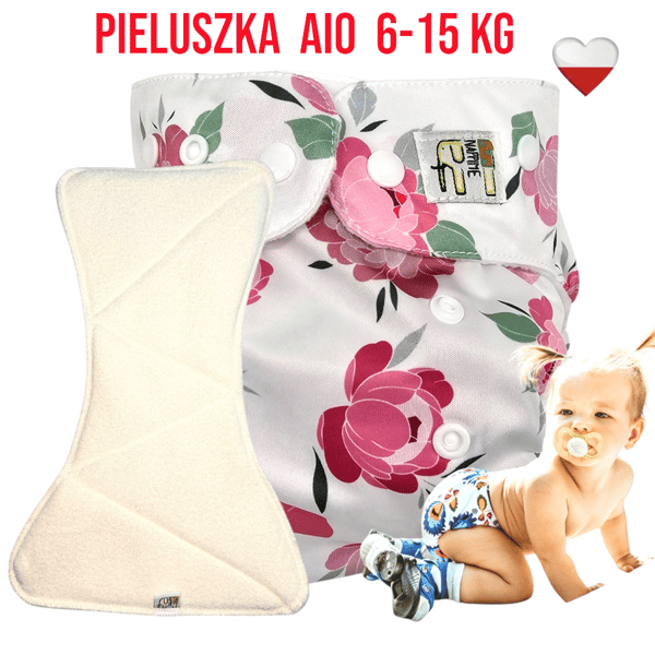 NappiMe AIO Peony Vaskbare mikrofiberbleer