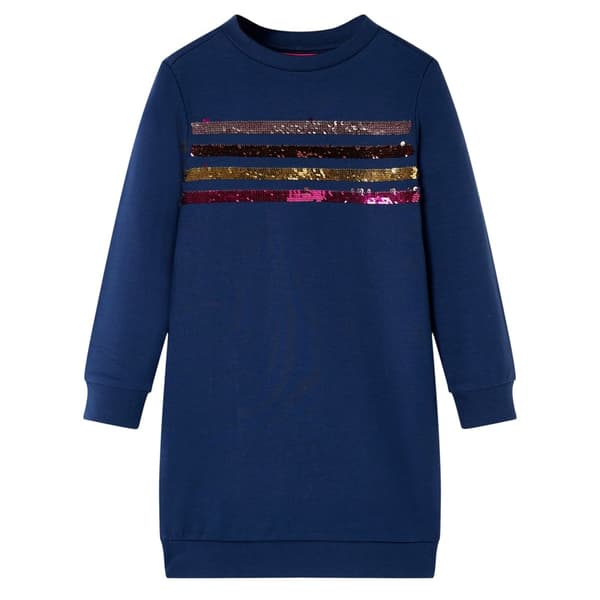 Barnklänning med sweatshirt, marinblå, 116